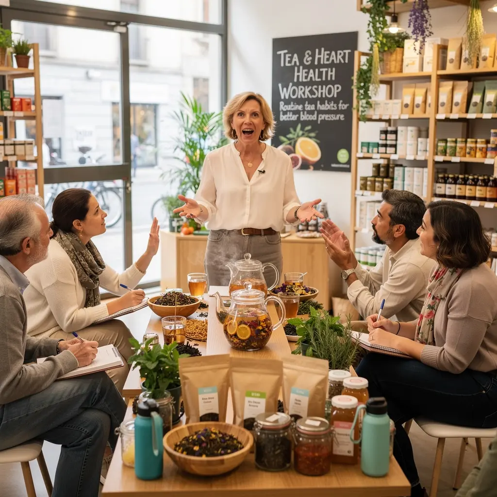 Immagine di un grafico che mostra i benefici del tè per la salute cardiovascolare.