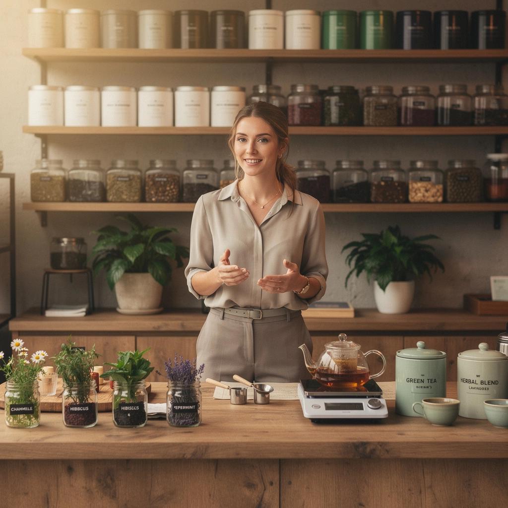 Foglie di tè essiccate in un sacchetto, pronte per essere infuse in acqua calda.