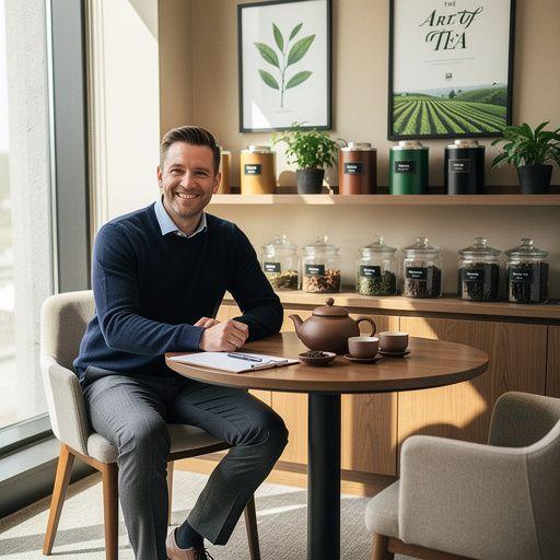 Grafico informativo sui benefici del tè per la pressione sanguigna, con illustrazioni colorate.